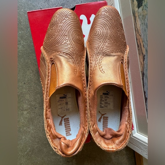 Puma Unique Copper Leather Loafers - Picture 1 of 6